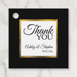 Schwarz | Gold | White Simple Elegant Vielen Dank Geschenkanhänger