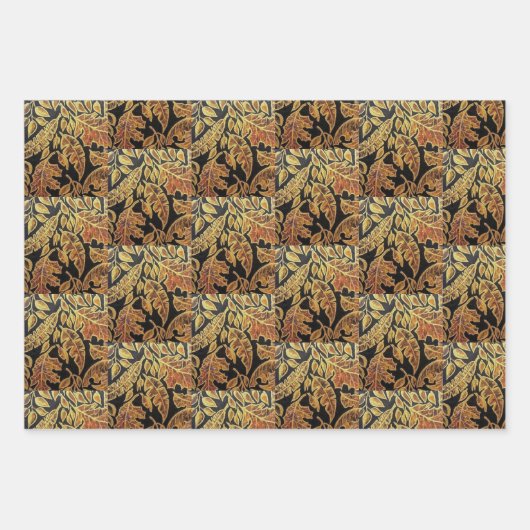 Schwarz-Gold-Wrapping-Paper-Set Geschenkpapier Set (Vorderseite 3)