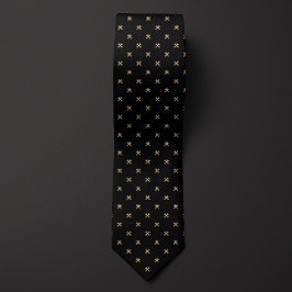 Schwarz-Gold-Wrench-Muster Krawatte