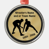 Schwarz-Gold-Wrestling-Ornamente PERSONALISIERT Ornament Aus Metall (Vorne)