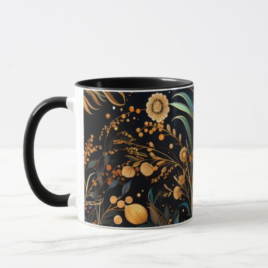 Schwarz-Gold-Ziermuster Tasse (Links)