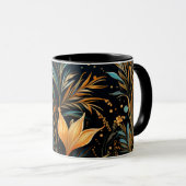 Schwarz-Gold-Ziermuster Tasse (VorderseiteRechts)