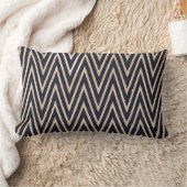 Schwarz/Gold ZigZag Lumbar Kissen (Decke)
