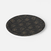 Schwarz & Gold Zodiac Scorpio Sternzeichen Pappteller (Schrägansicht)