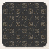 Schwarz & Gold Zodiac Scorpio Sternzeichen Rechteckiger Pappuntersetzer (Vorderseite)