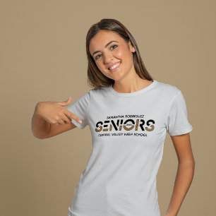 Schwarz & Gold zweifarbige Buchstaben in Scheiben T-Shirt