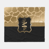 Schwarz-Golden-Giraffe-Muster Fleecedecke (Vorderseite (Horizontal))