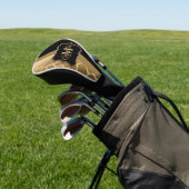 Schwarz-Golden-Giraffe-Muster Golf Headcover (In SItu)
