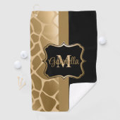 Schwarz-Golden-Giraffe-Muster Golfhandtuch (Insitu)