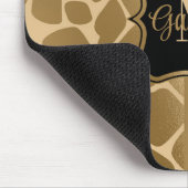 Schwarz-Golden-Giraffe-Muster Mousepad (Ecke)