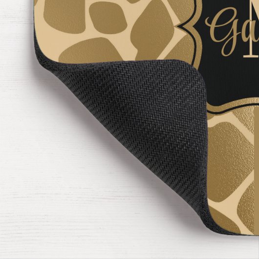 Schwarz-Golden-Giraffe-Muster Mousepad (Ecke)