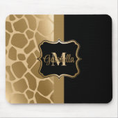 Schwarz-Golden-Giraffe-Muster Mousepad (Vorne)