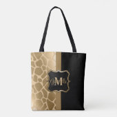 Schwarz-Golden-Giraffe-Muster Tasche (Rückseite)