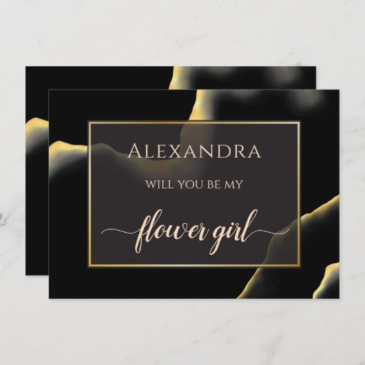 Schwarz & Golden 💡 Modernes, Abstraktes, raues Öl (Vorne/Hinten)