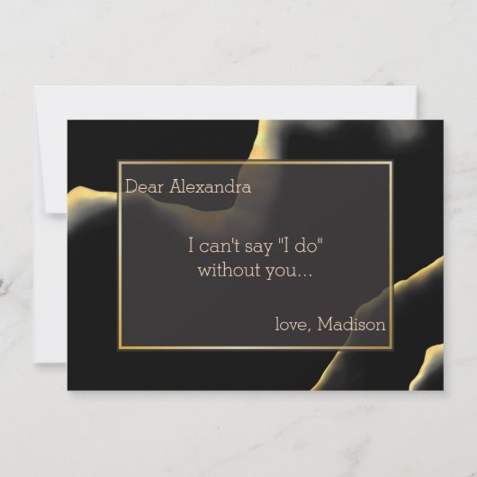 Schwarz & Golden 💡 Modernes, Abstraktes, raues Öl (Rückseite)