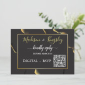 Schwarz & Golden 💡 Modernes, Abstraktes, raues Öl Einladung (Stehend Vorderseite)