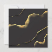 Schwarz & Golden 💡 Modernes, Abstraktes, raues Öl Einladung (Rückseite)