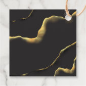 Schwarz & Golden 💡 Modernes, Abstraktes, raues Öl Geschenkanhänger (Rückseite)