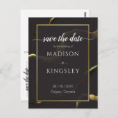 Schwarz & Golden 💡 Modernes, Abstraktes, raues Öl Postkarte (Vorne/Hinten)