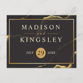 Schwarz & Golden 💡 Modernes, Abstraktes, raues Öl Postkarte