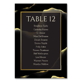 Schwarz & Golden 💡 Modernes, Abstraktes, raues Öl Tischnummer