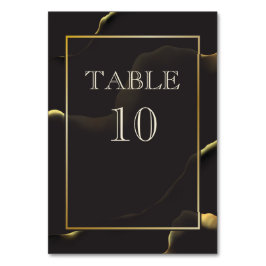 Schwarz & Golden 💡 Modernes, Abstraktes, raues Öl Tischnummer