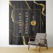 Schwarz & Golden 💍 Modernes, Abstraktes, raues Öl Wandteppich (Beispiel)