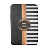 Schwarz-Golden Monogram Badematte (Vorderseite Vertikal)