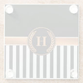 Schwarz-Golden Monogram Glasuntersetzer (Rückseite)