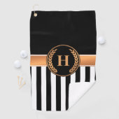 Schwarz-Golden Monogram Golfhandtuch (Insitu)