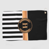 Schwarz-Golden Monogram Golfhandtuch (Horizontal)