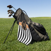Schwarz-Golden Monogram Golfhandtuch (Gras)