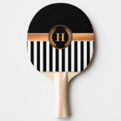 Schwarz-Golden Monogram Tischtennis Schläger (Vorderseite)