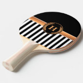 Schwarz-Golden Monogram Tischtennis Schläger (Vorderseite)