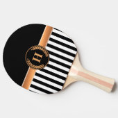 Schwarz-Golden Monogram Tischtennis Schläger (Seitenansicht)