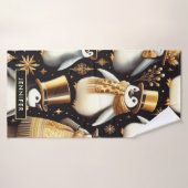 Schwarz-Golden-Pinguin Badehandtuch (Badehandtuch)