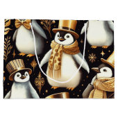 Schwarz-Golden-Pinguin Große Geschenktüte (Rückseite)