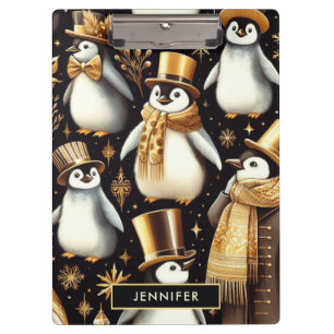 Schwarz-Golden-Pinguin Klemmbrett