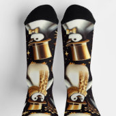 Schwarz-Golden-Pinguin Socken (Oben)
