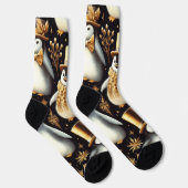 Schwarz-Golden-Pinguin Socken (Rechts)