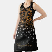 Schwarz/Golden Sparkle Leopard Print Schürze (InSitu)