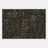 Schwarz & Golden Star-Muster Geschenkpapier Set (Vorderseite 3)