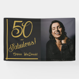Schwarz-goldene 50. und fantastische 50. Geburtsta Banner