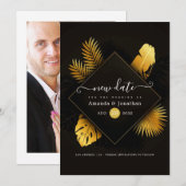 Schwarz-goldene Änderung des Datums, Termin speich Save The Date (Vorne/Hinten)