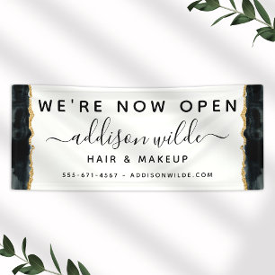 Schwarz-goldene Aquarell-Geschäfte Banner