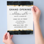Schwarz-goldene Aquarell-Geschäfte Flyer (Hand)