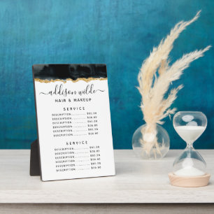 Schwarz-goldene Aquarell-Preismenu Fotoplatte