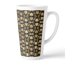 Schwarz-goldene Art Deco große Latte-Macchiato-Tas