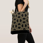 Schwarz-goldene Art-Deco-Muster 12 Tasche (Von Nahem)