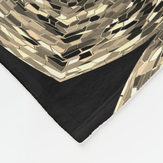 schwarz-goldene Fleecedecke (Ecke)